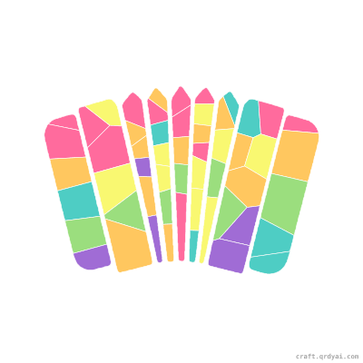 Accordion mosaic sticker template — finished art preview