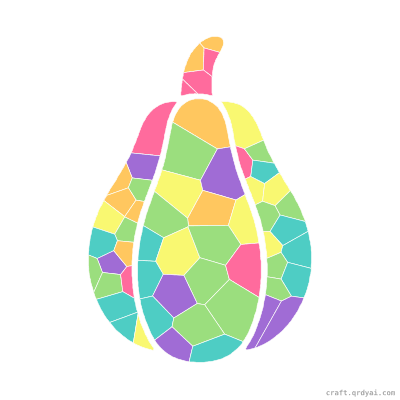 Acorn Squash mosaic sticker template — finished art preview