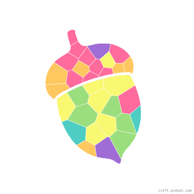 Acorn mosaic sticker template — finished art preview
