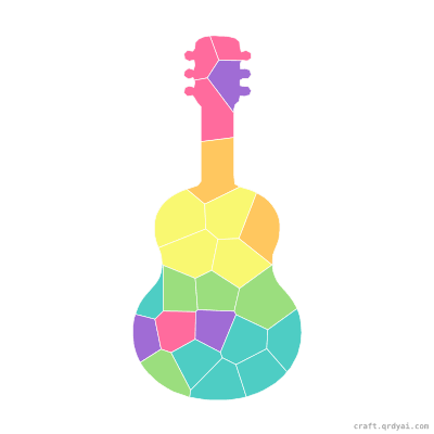 Acoustic Guitar mosaic sticker template — finished art preview