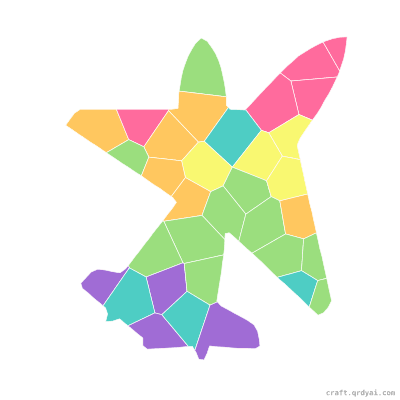 Airplane mosaic sticker template — finished art preview
