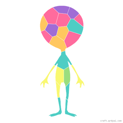 Alien mosaic sticker template — finished art preview