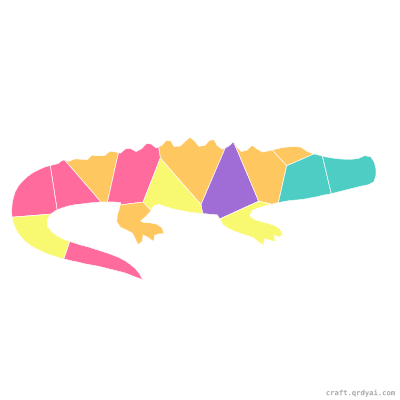 Alligator mosaic sticker template — finished art preview