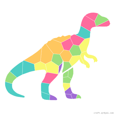 Allosaurus mosaic sticker template — finished art preview