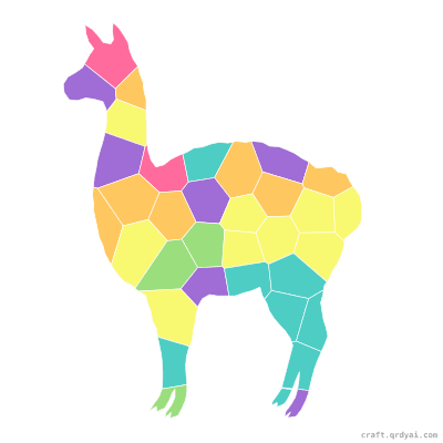 Alpaca mosaic sticker template — finished art preview