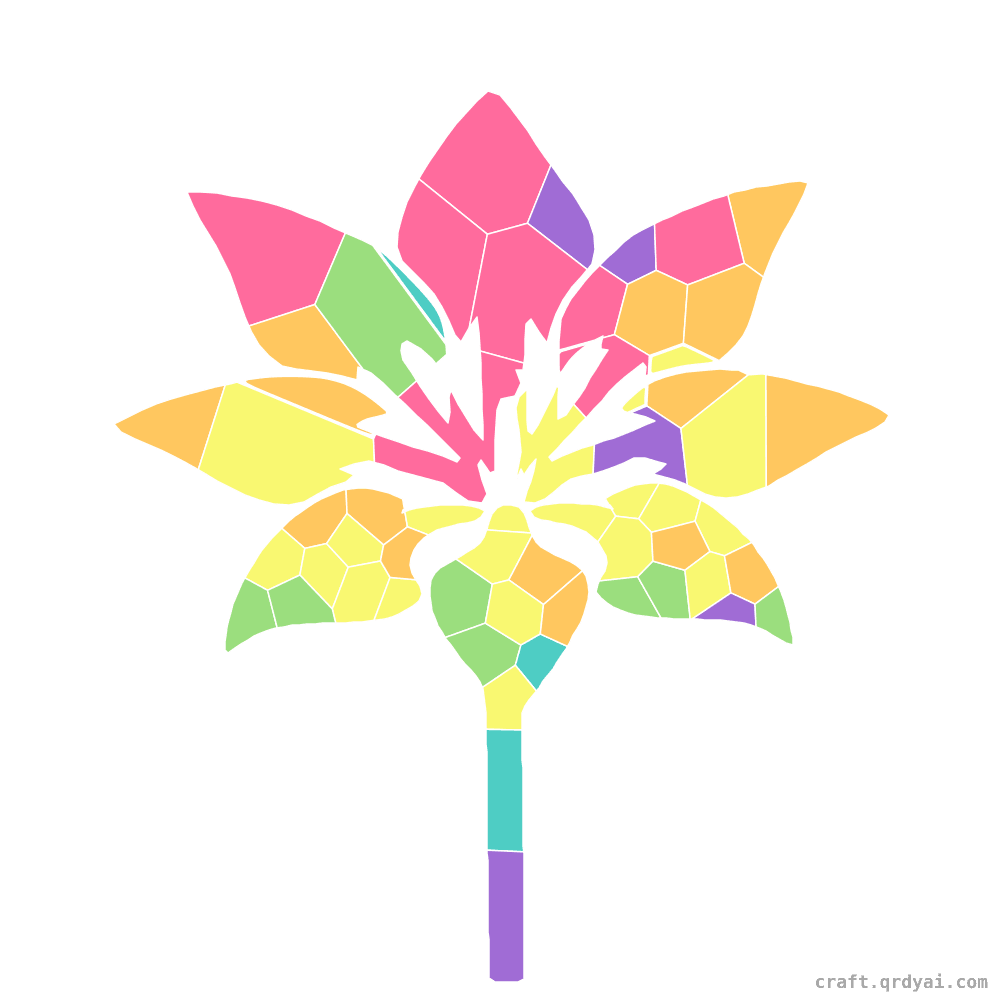 Amaryllis mosaic sticker template — finished art