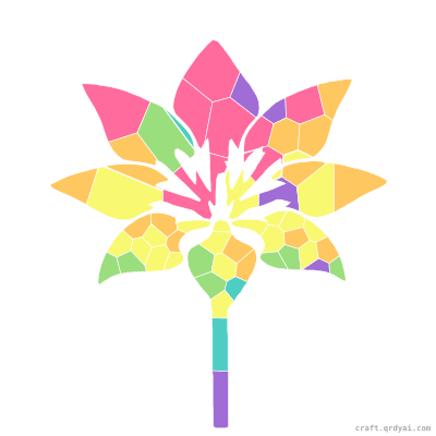 Amaryllis mosaic sticker template — finished art preview