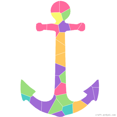 Anchor mosaic sticker template — finished art preview