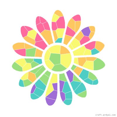 Anemone Flower mosaic sticker template — finished art preview