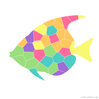 Angelfish mosaic sticker template — finished art preview