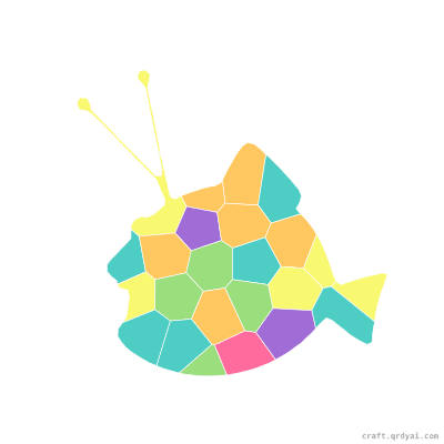 Anglerfish mosaic sticker template — finished art preview