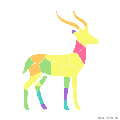 Antelope mosaic sticker template — finished art preview