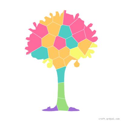 Apple Tree mosaic sticker template — finished art preview