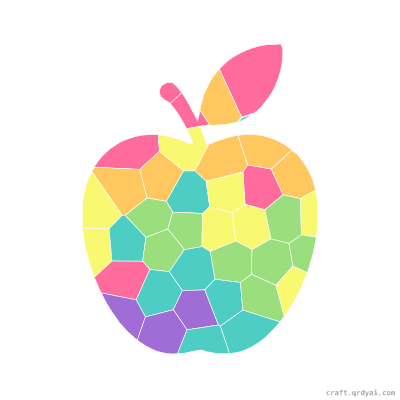Apple mosaic sticker template — finished art preview