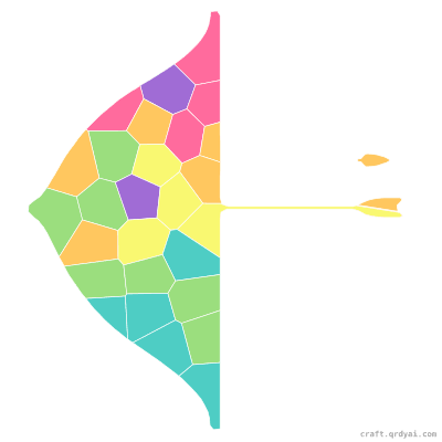 Archery Bow mosaic sticker template — finished art preview