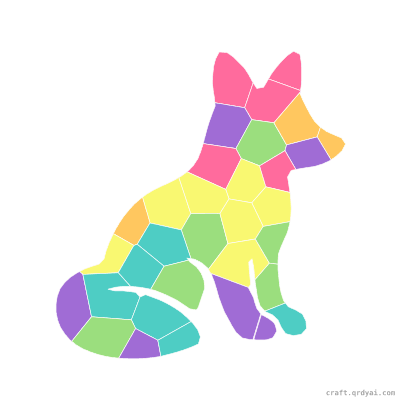 Arctic Fox mosaic sticker template — finished art preview
