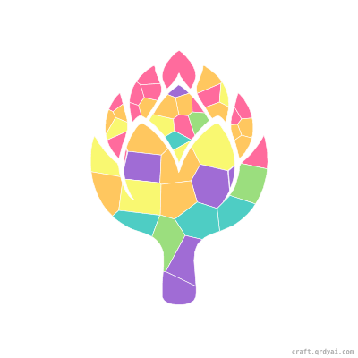Artichoke mosaic sticker template — finished art preview