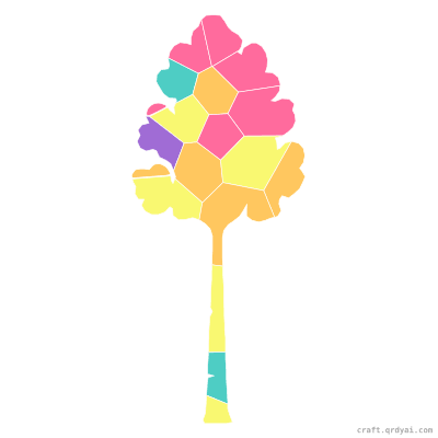 Aspen Tree mosaic sticker template — finished art preview