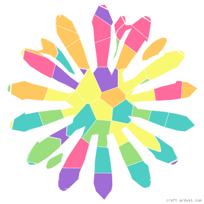Aster mosaic sticker template — finished art preview