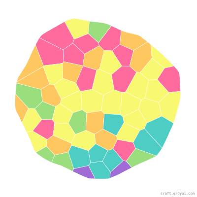 Asteroid mosaic sticker template — finished art preview