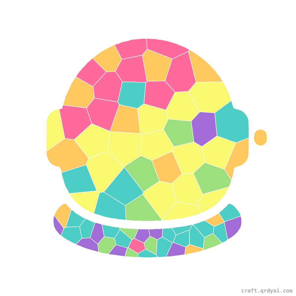 Astronaut Helmet mosaic sticker template — finished art