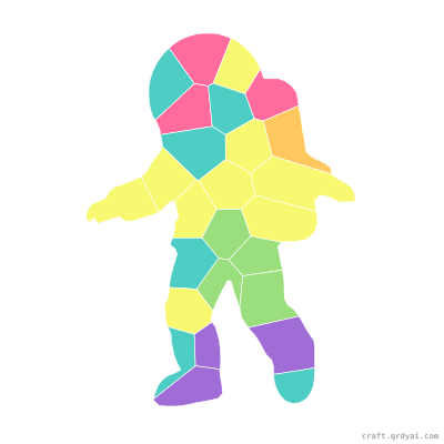 Astronaut mosaic sticker template — finished art preview