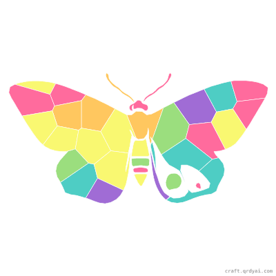 Atlas Moth mosaic sticker template — finished art preview