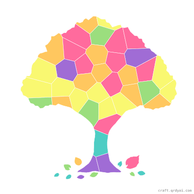 Autumn Tree mosaic sticker template — finished art preview