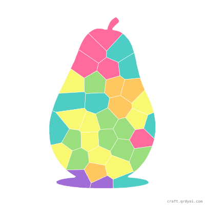 Avocado mosaic sticker template — finished art preview