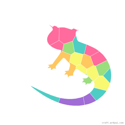 Axolotl mosaic sticker template — finished art preview