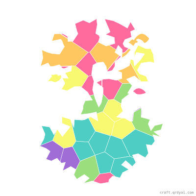 Azalea mosaic sticker template — finished art preview