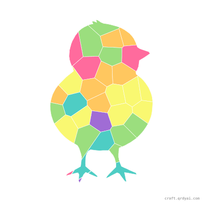 Baby Chick mosaic sticker template — finished art preview
