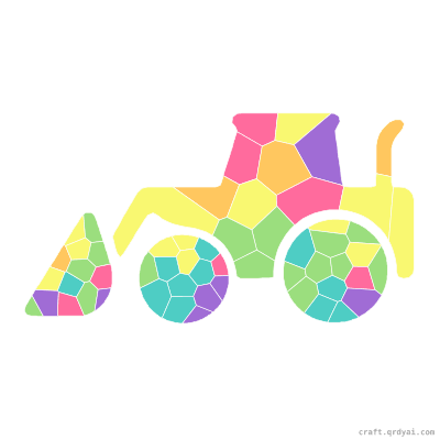 Backhoe mosaic sticker template — finished art preview