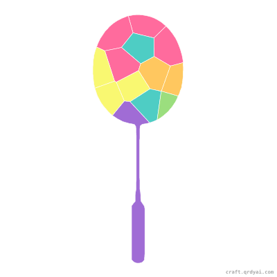 Badminton Racket mosaic sticker template — finished art preview