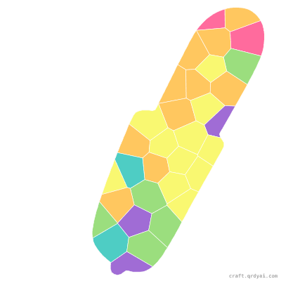Baguette mosaic sticker template — finished art preview