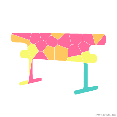 Balance Beam mosaic sticker template — finished art preview