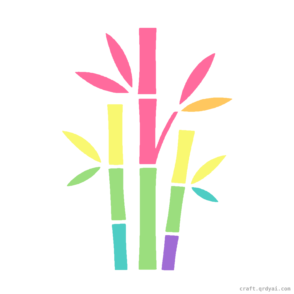 Bamboo Stalks mosaic sticker template — finished art