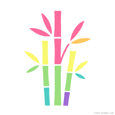 Bamboo Stalks mosaic sticker template — finished art preview