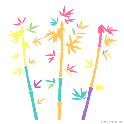 Bamboo mosaic sticker template — finished art preview