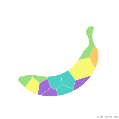 Banana mosaic sticker template — finished art preview