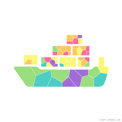 Barge mosaic sticker template — finished art preview