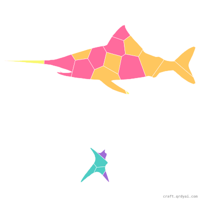 Barracuda mosaic sticker template — finished art preview