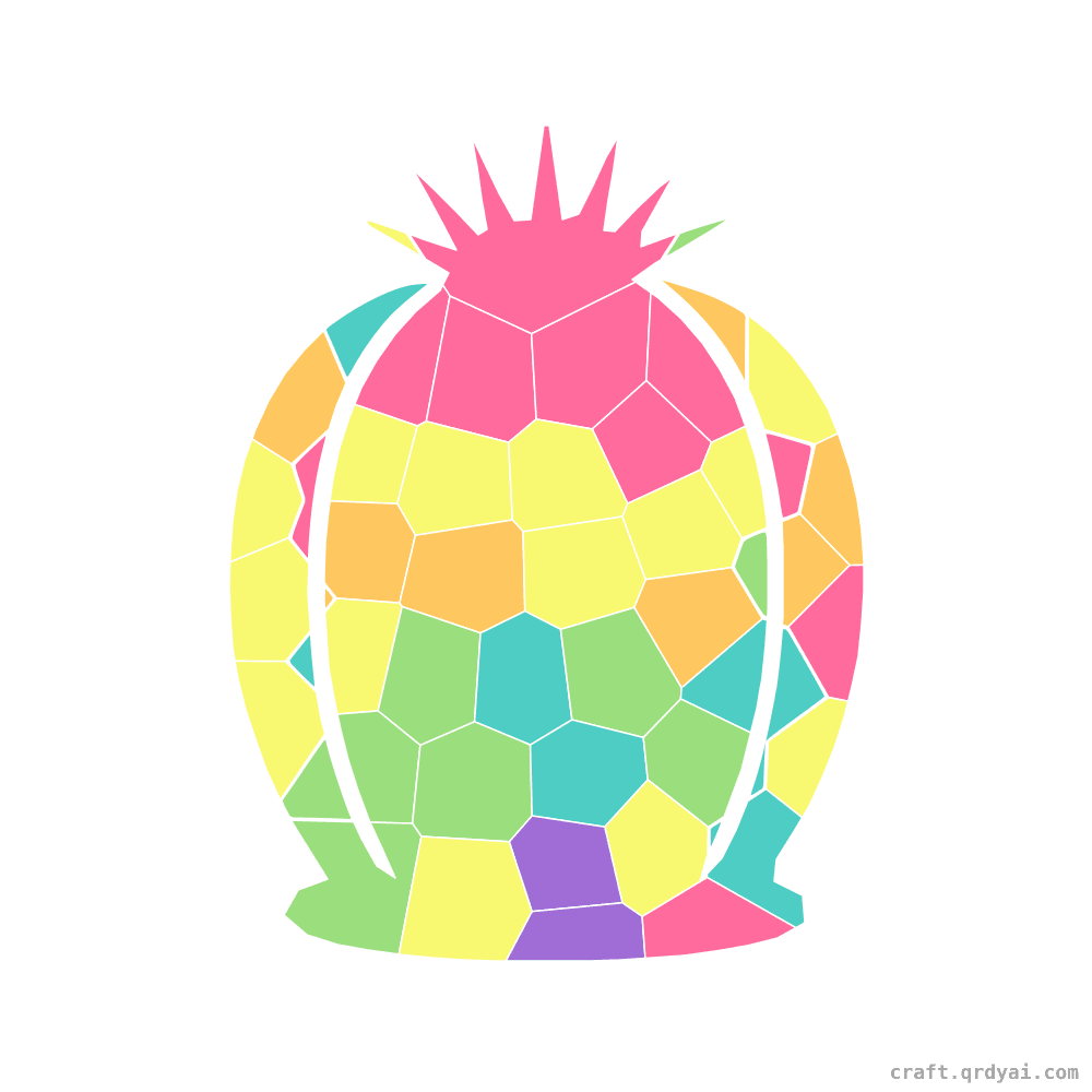 Barrel Cactus mosaic sticker template — finished art