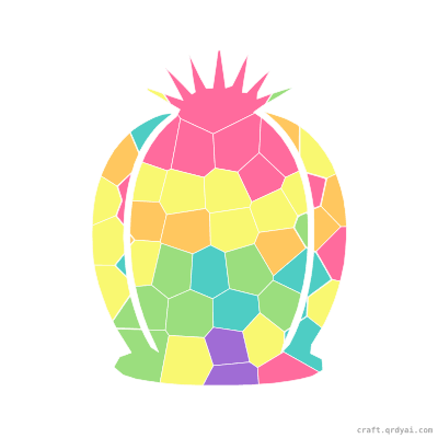 Barrel Cactus mosaic sticker template — finished art preview