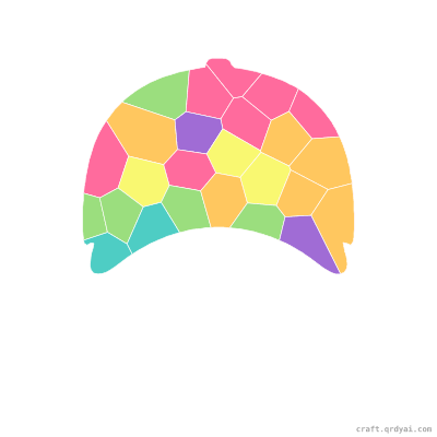 Baseball Cap mosaic sticker template — finished art preview