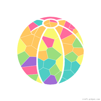 Beach Ball mosaic sticker template — finished art preview