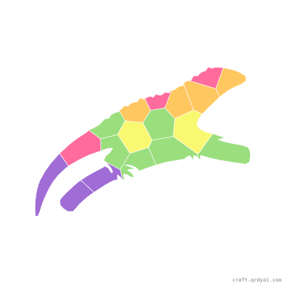 Bearded Dragon mosaic sticker template — finished art preview