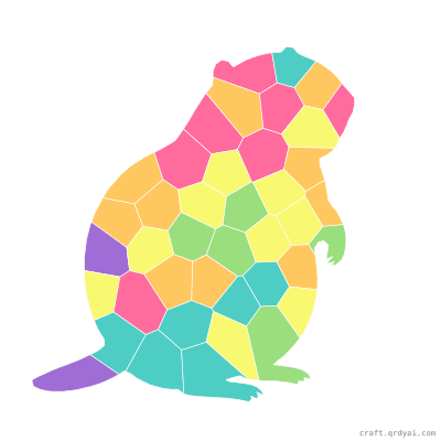 Beaver mosaic sticker template — finished art preview