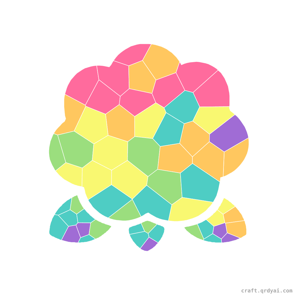 Begonia mosaic sticker template — finished art