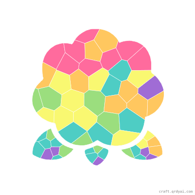 Begonia mosaic sticker template — finished art preview